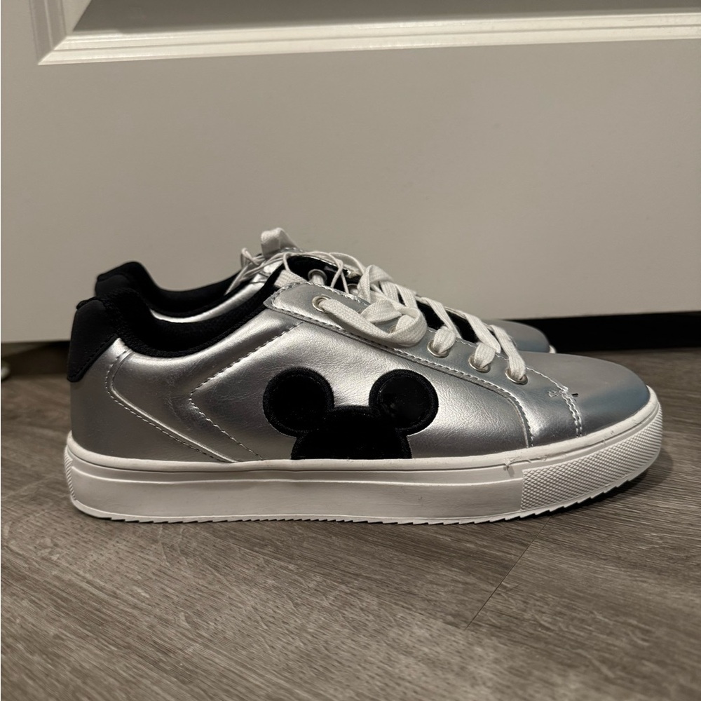 Disney Silver and Black Mickey Sneakers